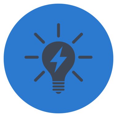 Elektrik ampulü düz yuvarlak vektör simgesi