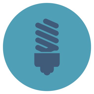 Vektör simge düz yuvarlak floresan ampul