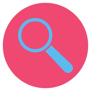 Arama aracı düz yuvarlak vektör simgesi