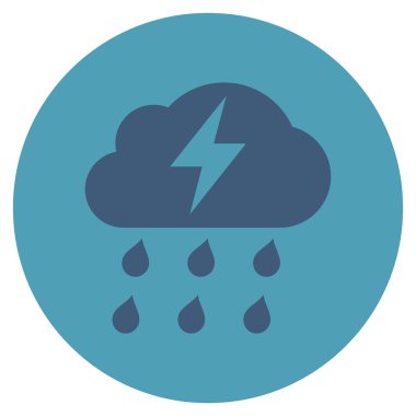 Fırtına düz yuvarlak vektör simgesi