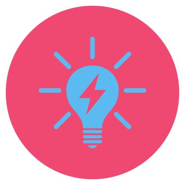 Elektrik ampulü düz yuvarlak vektör simgesi