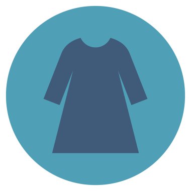 Kadın elbise düz yuvarlak vektör simgesi