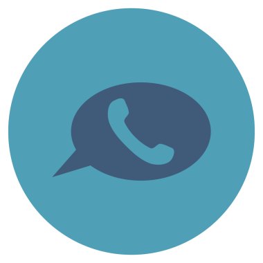 Telefon mesajı düz yuvarlak vektör simgesi