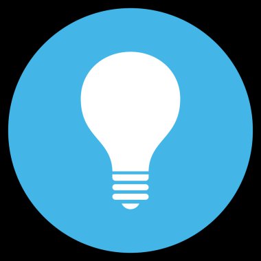 Ampul düz yuvarlak vektör simgesi