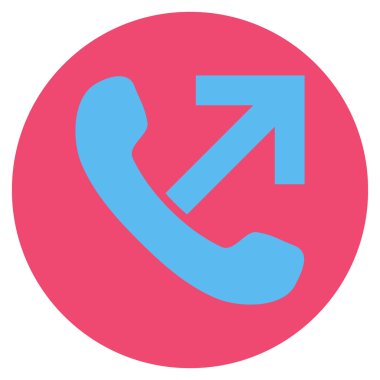 Düz yuvarlak vektör simge giden çağrı