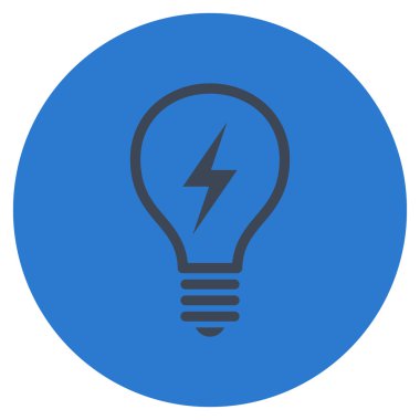 Düz yuvarlak vektör simge elektrikli ampul