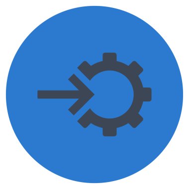 COG Tümleştirme düz yuvarlak vektör simgesi