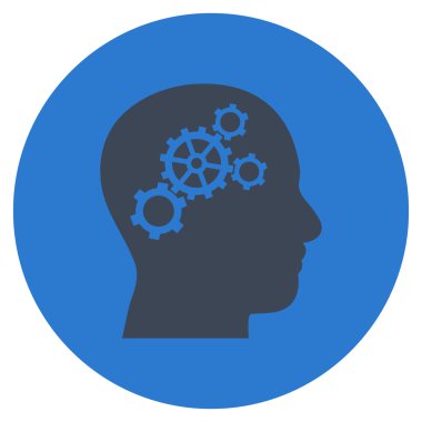 Beyin vites düz yuvarlak vektör simgesi