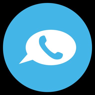 Telefon mesajı düz yuvarlak vektör simgesi