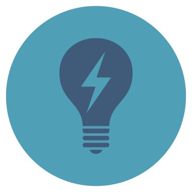 Düz yuvarlak vektör simge elektrikli ampul