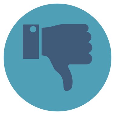 Başparmak aşağı düz yuvarlak vektör simgesi