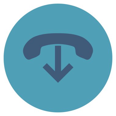 Vektör simge yuvarlak düz telefon asmak