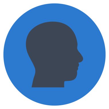 Kafa vektör simge yuvarlak düz profil