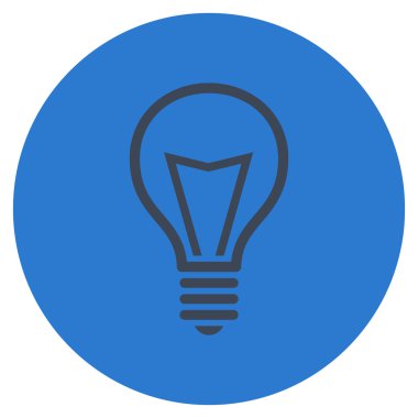 Lamba ampul düz yuvarlak vektör simgesi