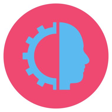 Cyborg vites düz yuvarlak vektör simgesi