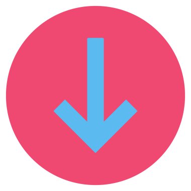 Düz yuvarlak vektör simgesi aşağı ok