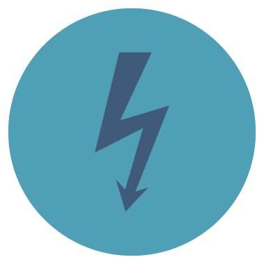 Yüksek gerilim düz yuvarlak vektör simgesi