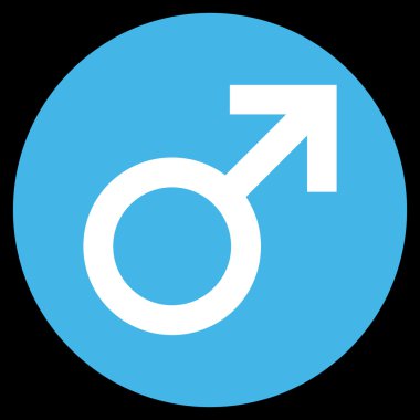 Erkek simge vektör simge düz yuvarlak