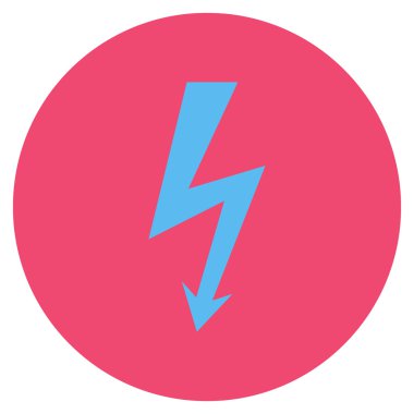 Yüksek gerilim düz yuvarlak vektör simgesi