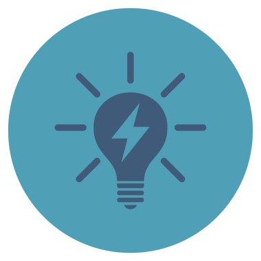 Elektrik ampulü düz yuvarlak vektör simgesi