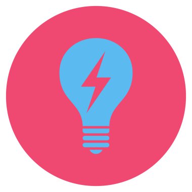 Düz yuvarlak vektör simge elektrikli ampul