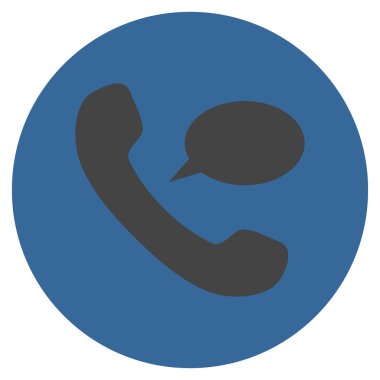 Telefon mesajı düz yuvarlak vektör simgesi