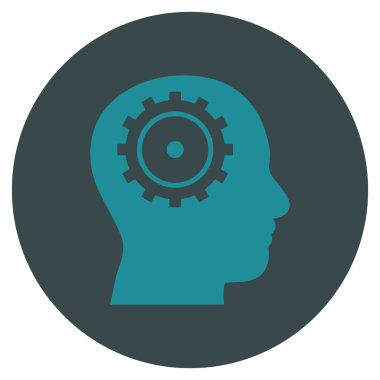 Akıl düz yuvarlak vektör simgesi