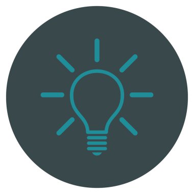 Ampul düz yuvarlak vektör simgesi