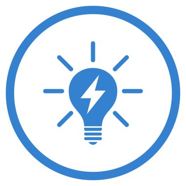 Elektrik AmpulÜ Düz Vektör Yuvarlak Simge