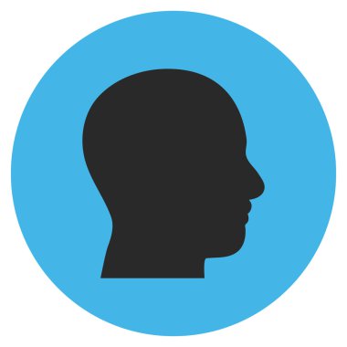 Kafa vektör simge yuvarlak düz profil