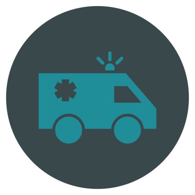 Acil araba düz yuvarlak vektör simgesi