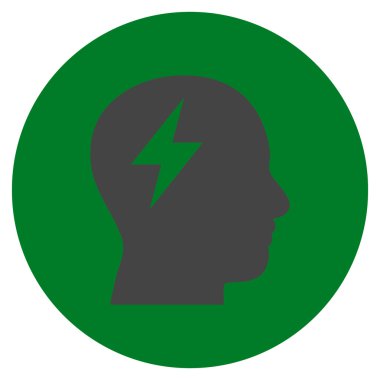 Düz yuvarlak vektör simge beyin fırtınası