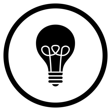 Lamba ampul düz vektör yuvarlak simge