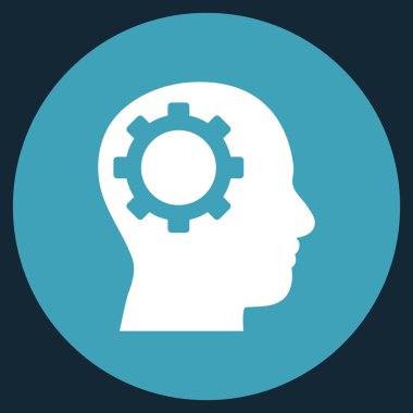 Akıl vites düz yuvarlak vektör simgesi