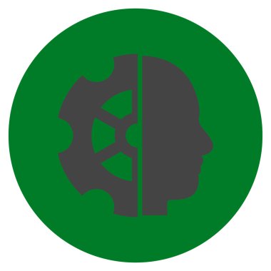 Akıl düz yuvarlak vektör simgesi