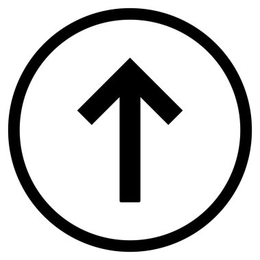 Yukarı ok simgesi düz vektör yuvarlak