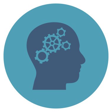 Beyin vites düz yuvarlak vektör simgesi