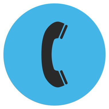 Telefon alıcı düz yuvarlak vektör simgesi