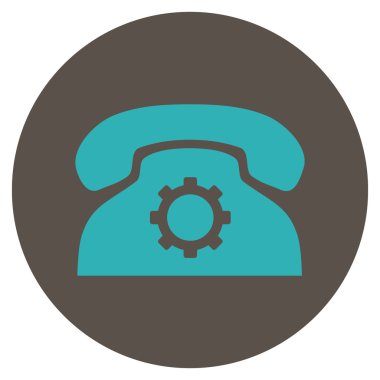 Telefon ayarları düz yuvarlak vektör simgesi