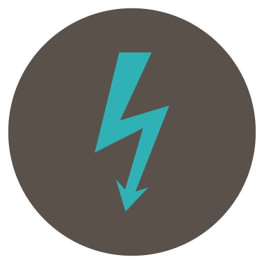 Yüksek gerilim düz yuvarlak vektör simgesi