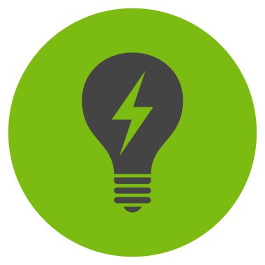 Düz yuvarlak vektör simge elektrikli ampul