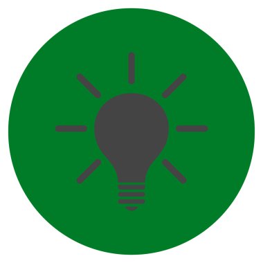 Ampul düz yuvarlak vektör simgesi