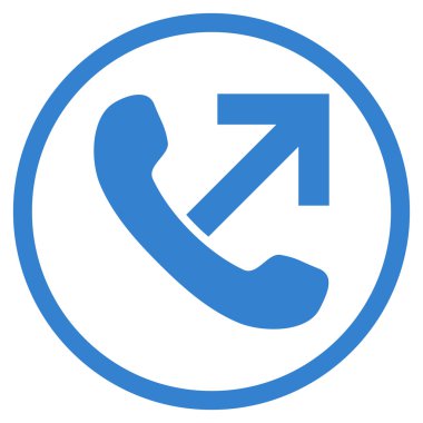 Giden arama düz vektör yuvarlak simgesi