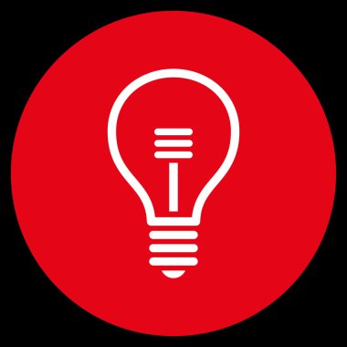 Lamba ampul düz yuvarlak vektör simgesi