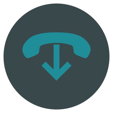 Vektör simge yuvarlak düz telefon asmak