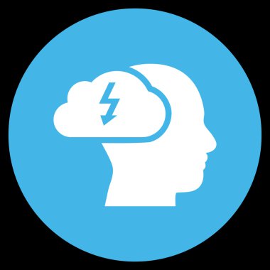 Düz yuvarlak vektör simge beyin fırtınası