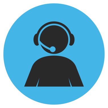 Çağrı Merkezi operatörü düz yuvarlak vektör simgesi