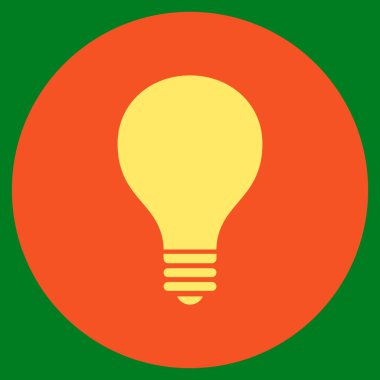 Ampul düz yuvarlak vektör simgesi