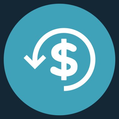 Düz yuvarlak vektör simge iade