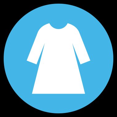 Kadın elbise düz yuvarlak vektör simgesi